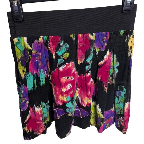 Delia’s Y2K Skirt Elastic Waist Circle Skirt Floral Multicolor Med Pink Purple - Picture 2 of 5
